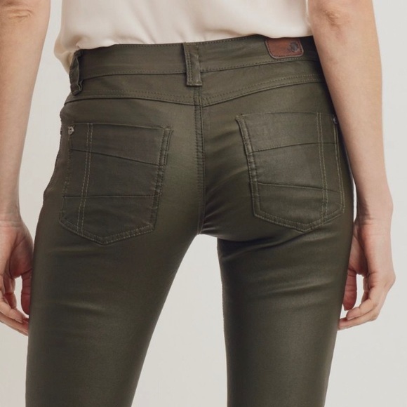 NWT💝 Sarina Skinny Coat Green Denim Pants - Picture 4 of 10